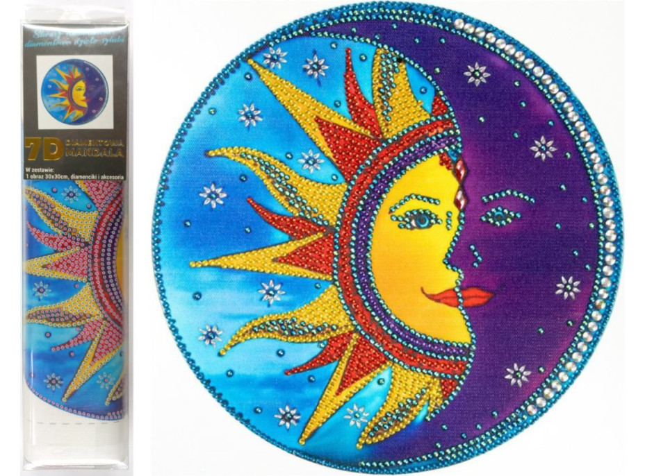 Norimpex Diamantové maľovanie 7D Slnko a mesiac 30x30 cm