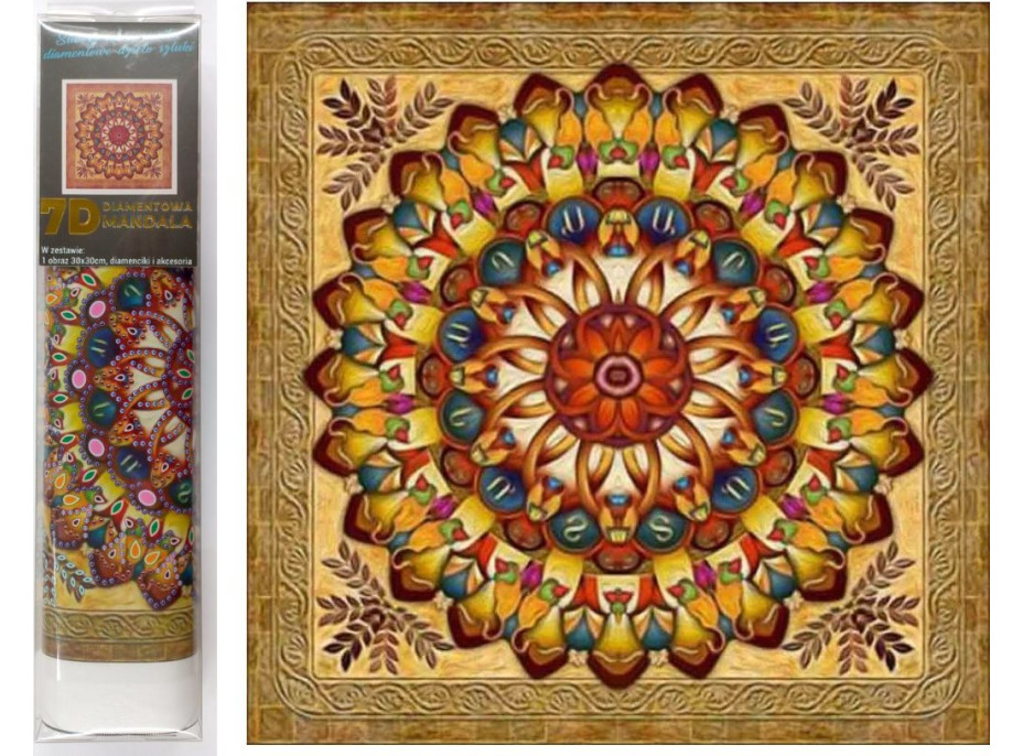Norimpex Diamantové maľovanie 7D Zlatá mandala 30x30 cm