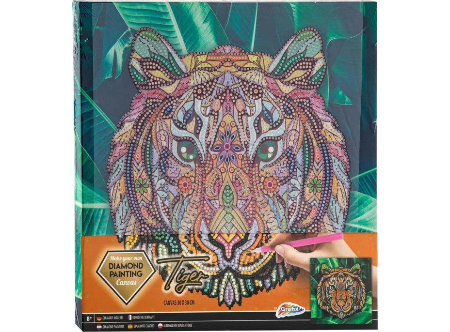 GRAFIX Diamantové maľovanie na ráme Tiger 30x30 cm