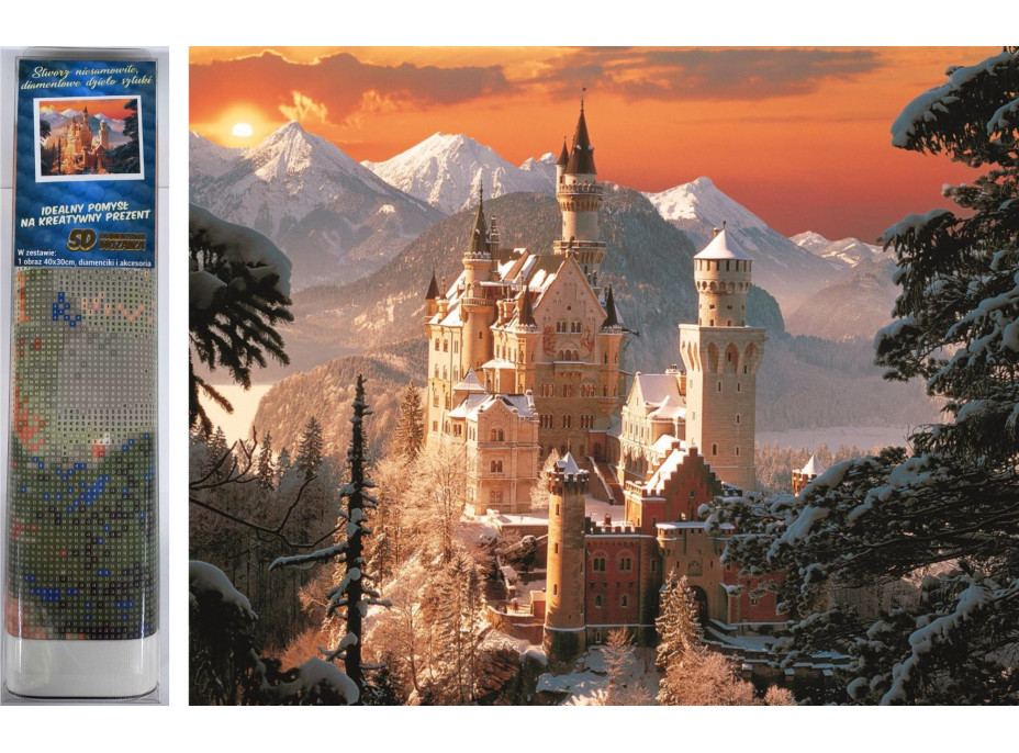 Norimpex Diamantové maľovanie Neuschwanstein v zime 30x40 cm