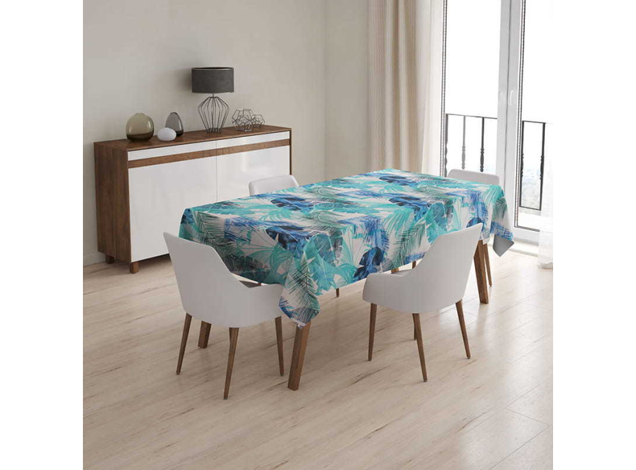 Obrus 135x180 cm - Listy banánovníka - modrý