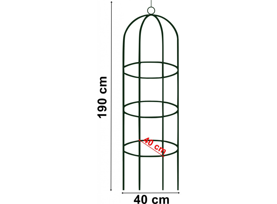 Záhradná kovová pergola 190 cm - stĺpik