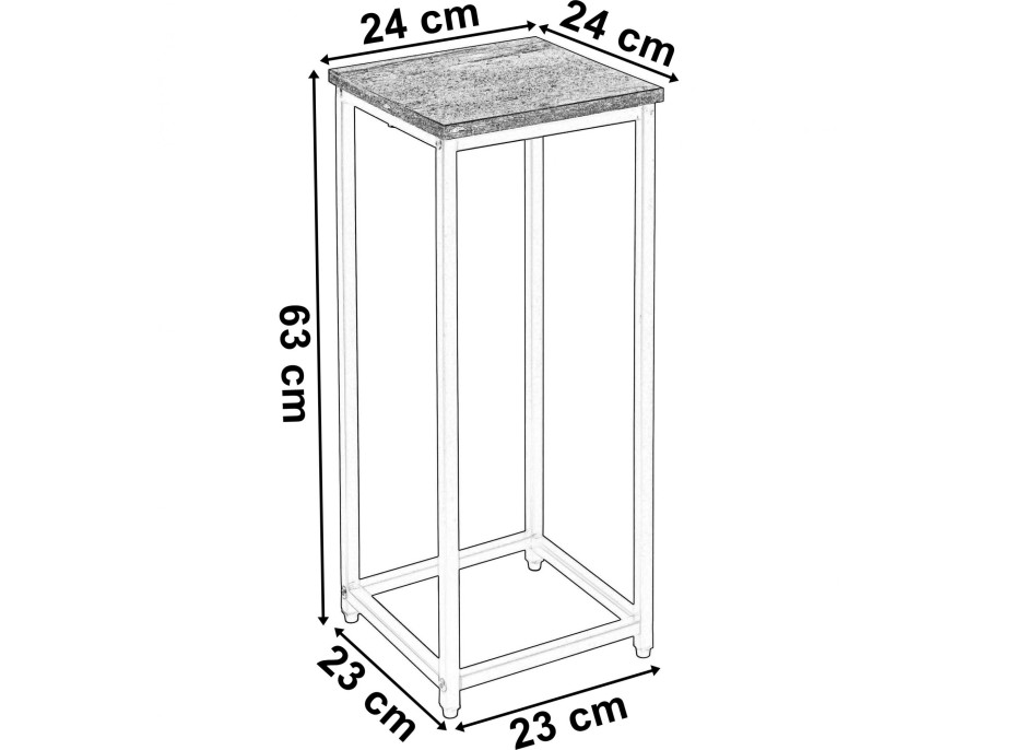 Stojan na kvety ARBEN 60 cm - dub craft/čierny