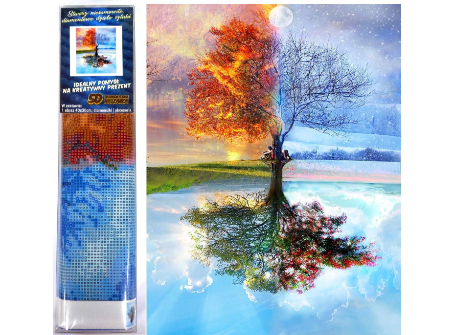 Norimpex Diamantové maľovanie Strom štvoro ročných období 30x40 cm