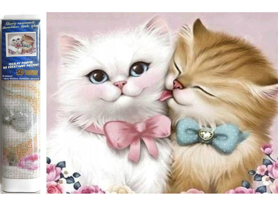 Norimpex Diamantové maľovanie Zamilované mačky 30x40 cm