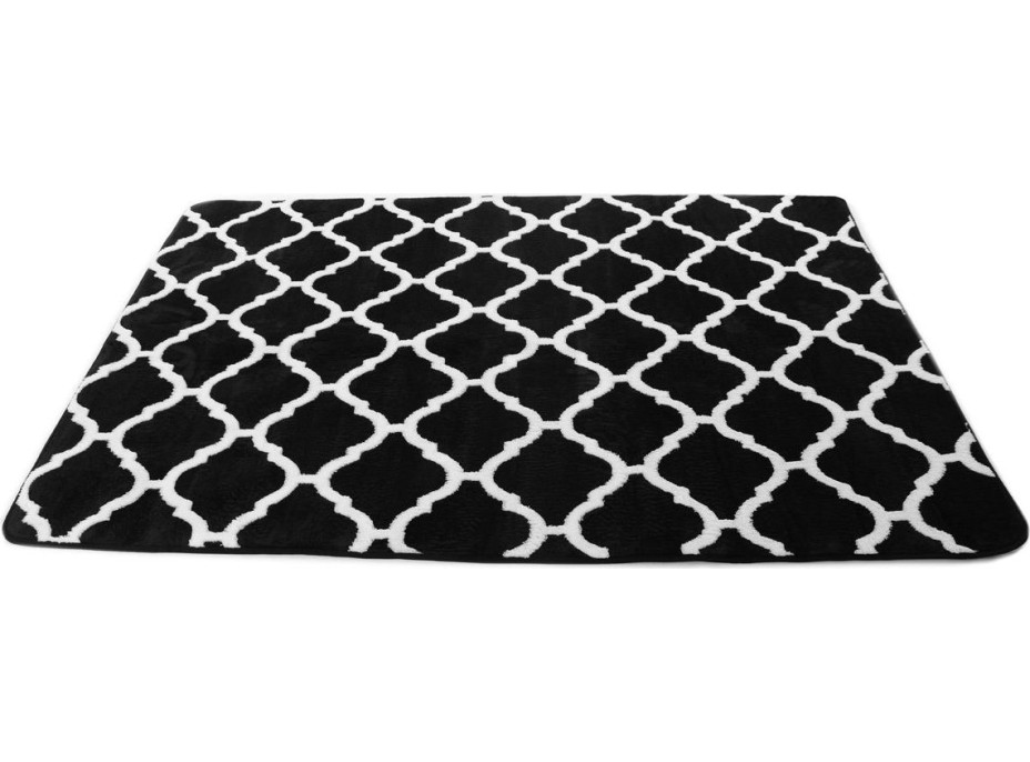 Plyšový koberec 3D Home - Maroko - čierny
