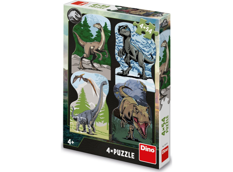 DINO Puzzle Jurský svet 4x54 dielikov