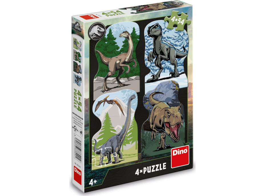 DINO Puzzle Jurský svet 4x54 dielikov