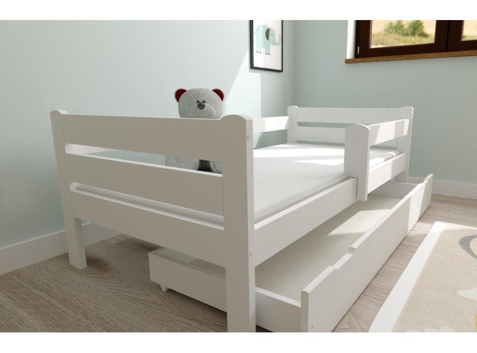 Detská posteľ z masívu borovice EDITA - 200x90 cm - biela