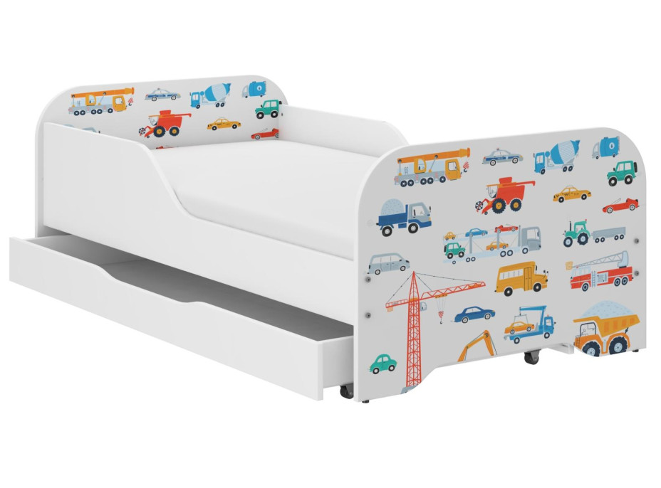 Detská posteľ KIM - DOPRAVNÉ PROSTRIEDKY 160x80 cm