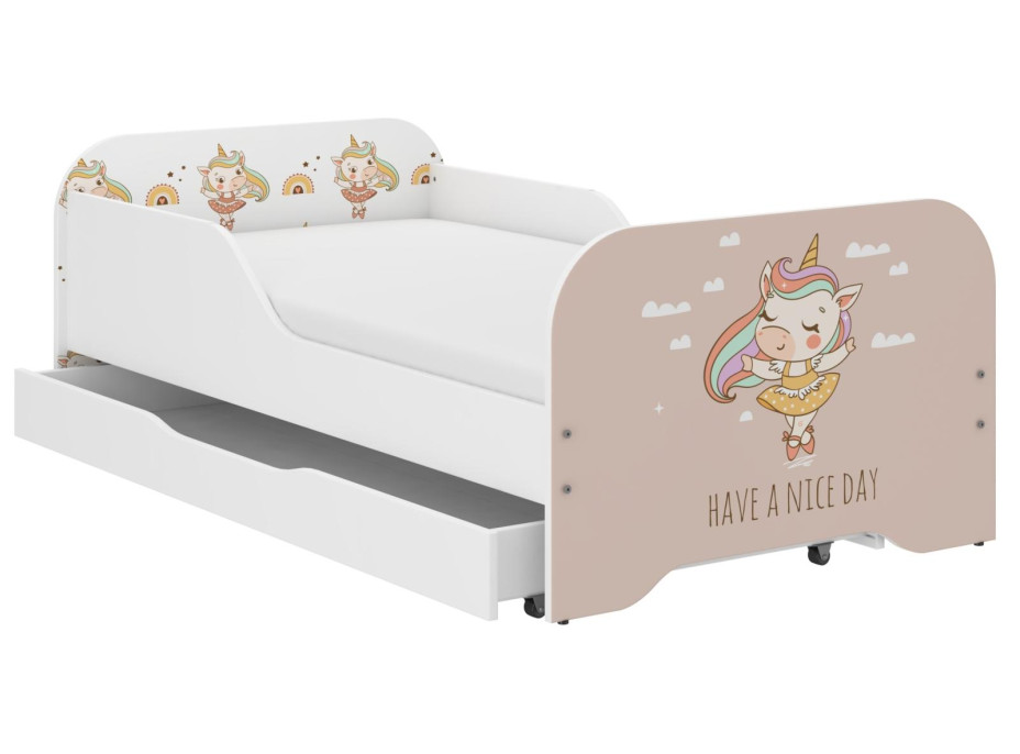 Detská posteľ KIM - JEDNOROŽEC 140x70 cm + MATRAC