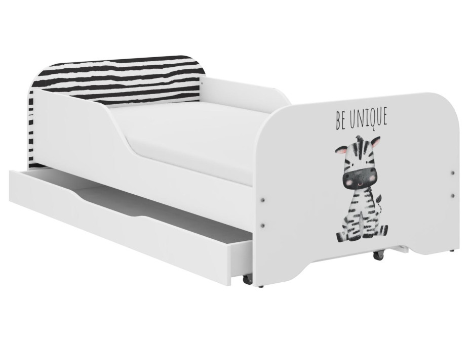 Detská posteľ KIM - SAFARI ZEBRA 140x70 cm + MATRAC