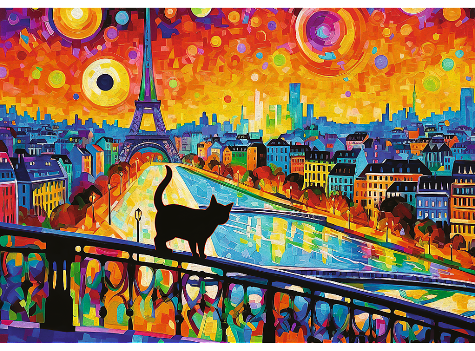 TREFL Puzzle Mačka v Paríži 1000 dielikov
