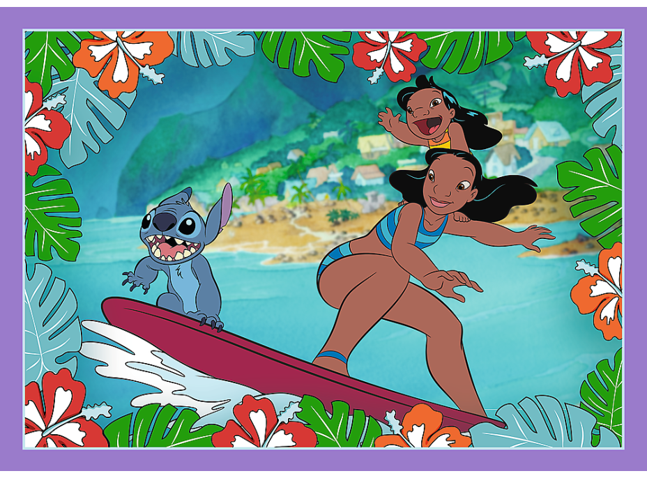 TREFL Puzzle Lilo&Stitch: Bláznivý deň 4v1 (35,48,54,70 dielikov)