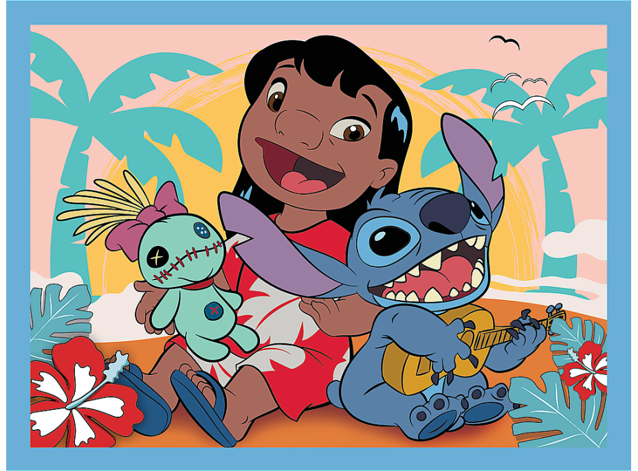 TREFL Sada 3v1 Lilo&Stitch: Šťastný deň (2x puzzle + pexeso)