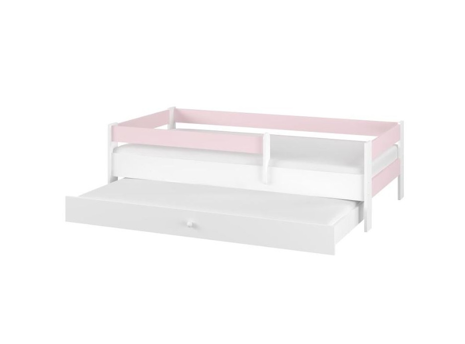 Detská posteľ SIMPLE s prístelkou - ružová - 180x80 cm