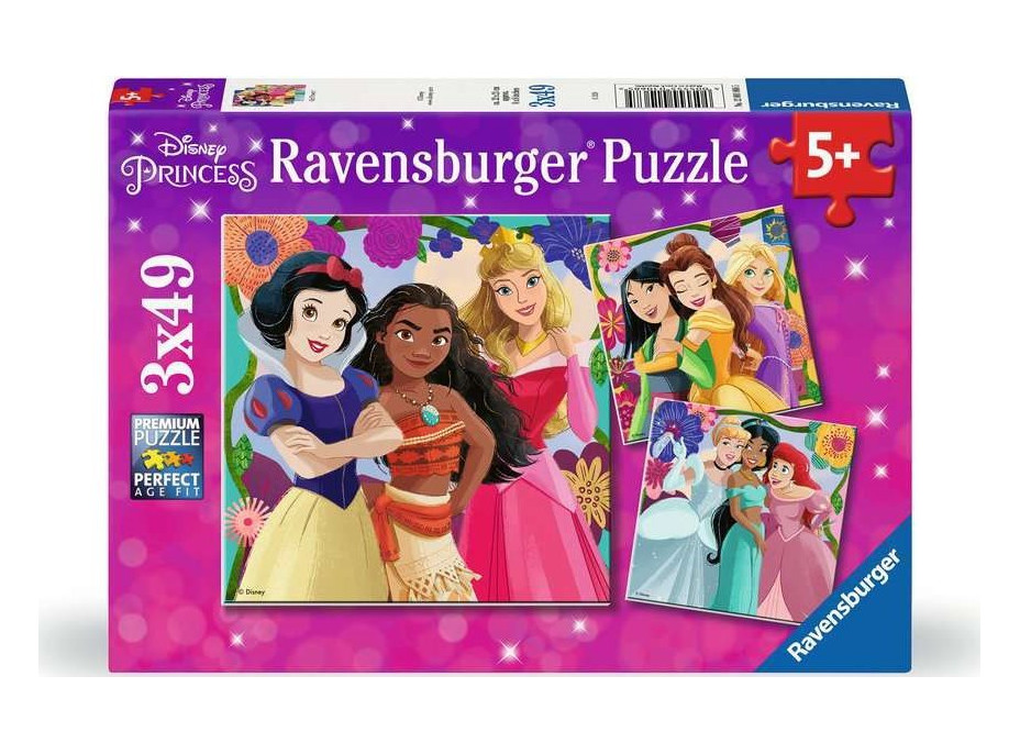 RAVENSBURGER Puzzle Disney: Princezné z rozprávok 3x49 dielikov