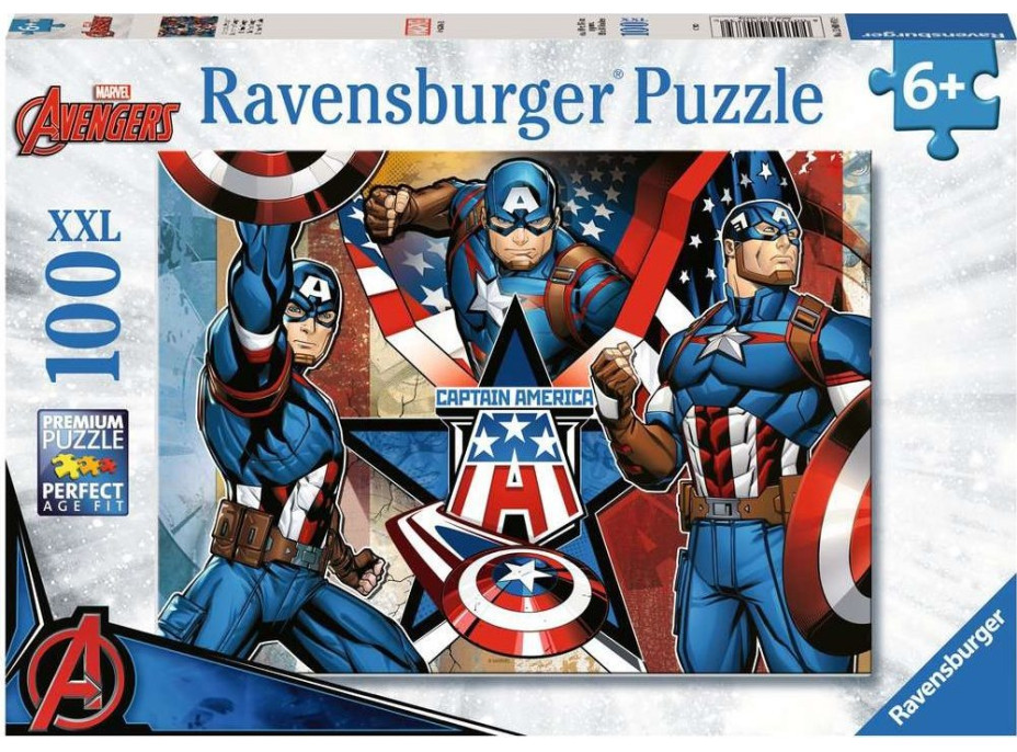 RAVENSBURGER Puzzle Marvel: Kapitán Amerika XXL 100 dielikov