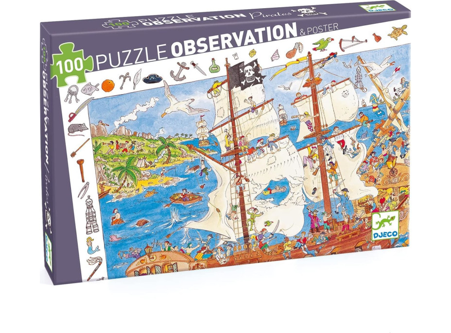 DJECO Puzzle Observation: Piráti 100 dielikov
