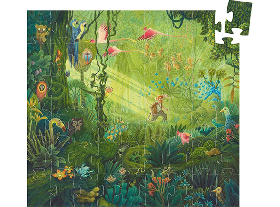 DJECO Štvorcové puzzle Pestrofarebná džungľa 54 dielikov