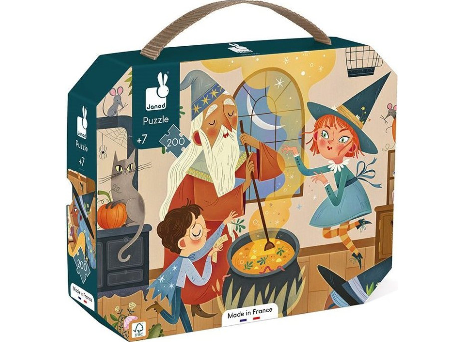 JANOD Puzzle v kufríku Magická škola kúziel 200 dielikov