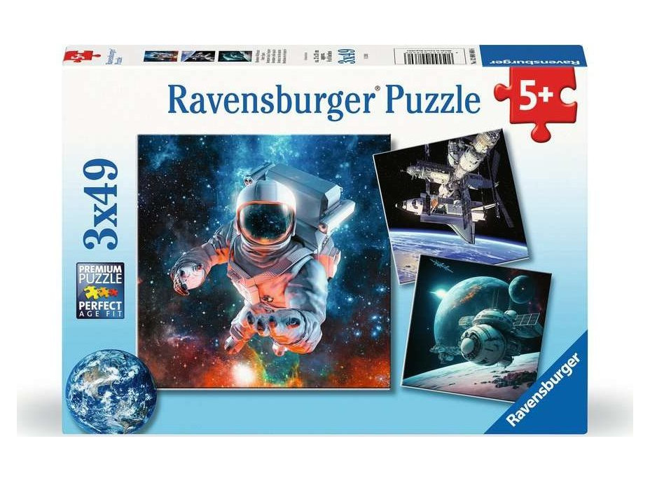 RAVENSBURGER Puzzle Preskúmanie vesmíru 3x49 dielikov