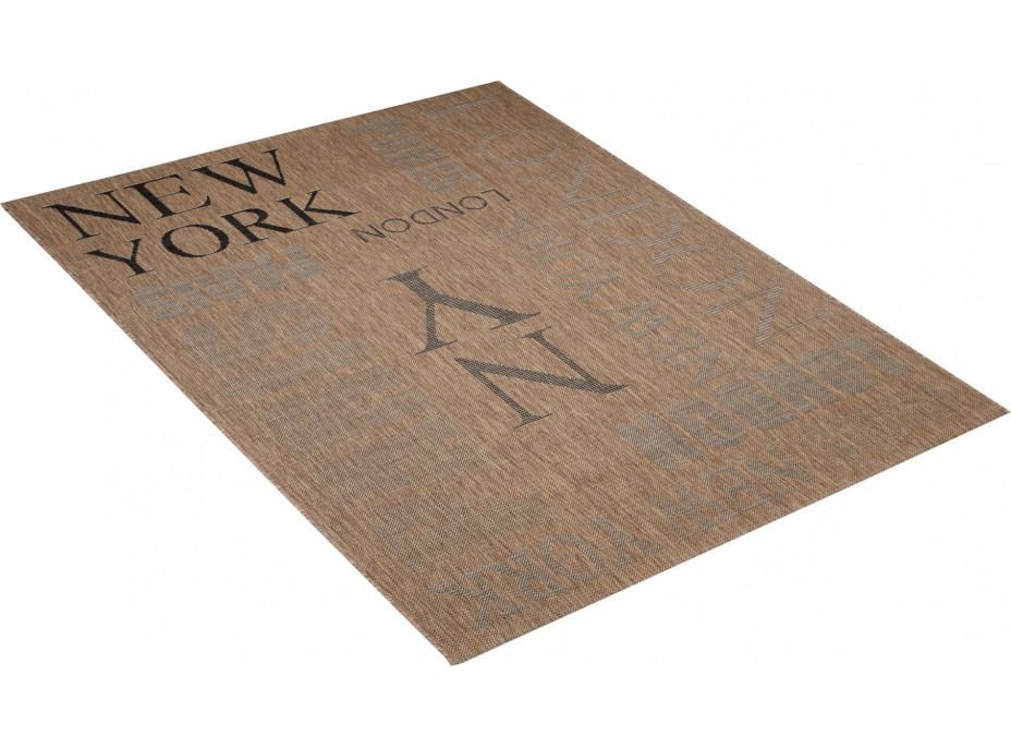Sisalový PP koberec NY - hnedý/čierny