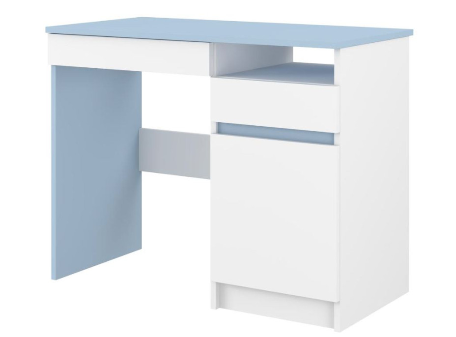 Detský písací stôl N40 - BEZ MOTÍVU - biely/modrý