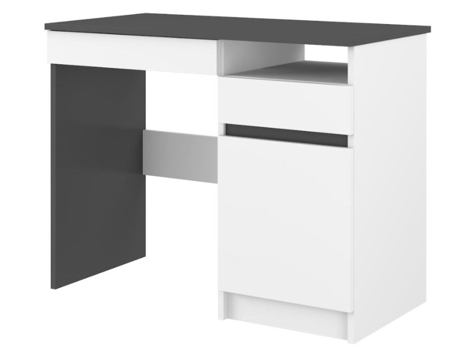 Detský písací stôl N40 - BEZ MOTÍVU - biely/tmavo šedý