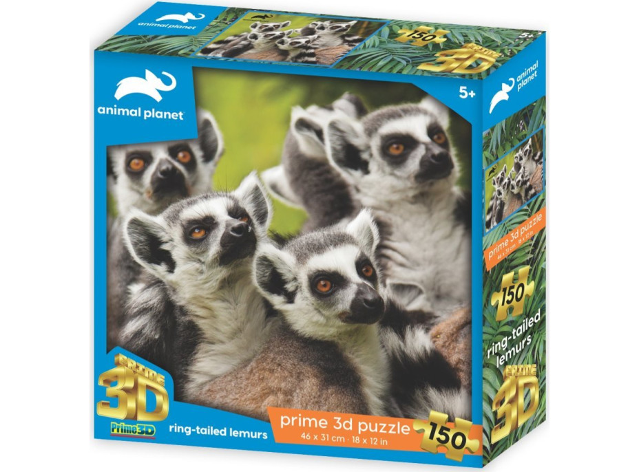 PRIME 3D Puzzle Animal planét: Lemur kata 3D 150 dielikov