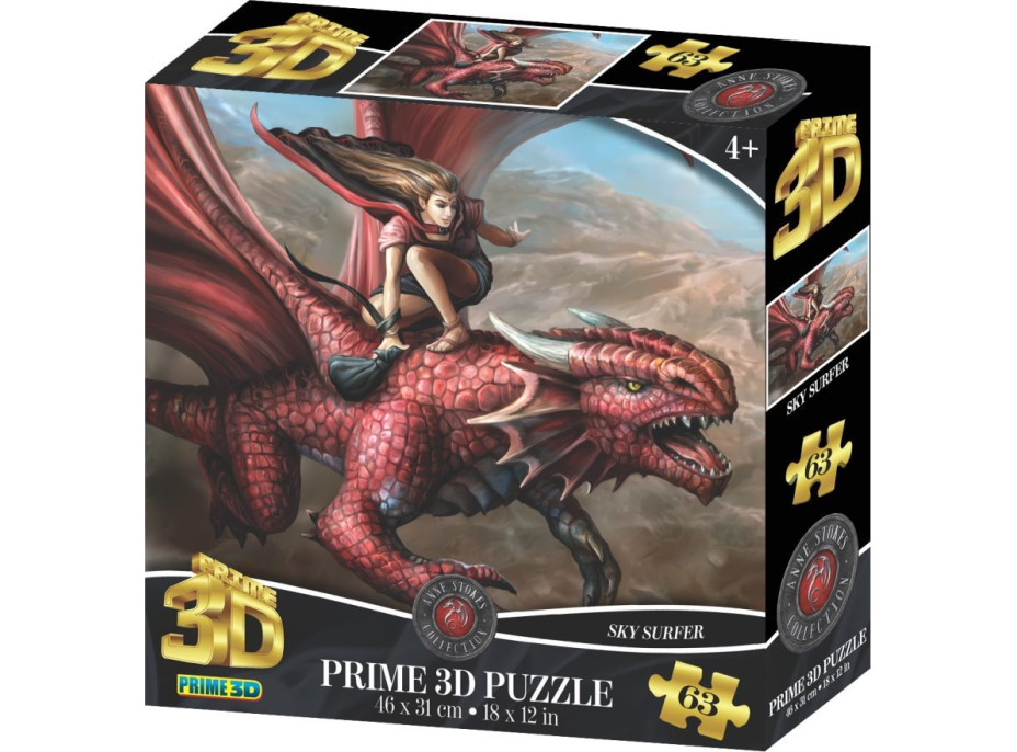 PRIME 3D Puzzle Dračí jazdec 3D 63 dielikov