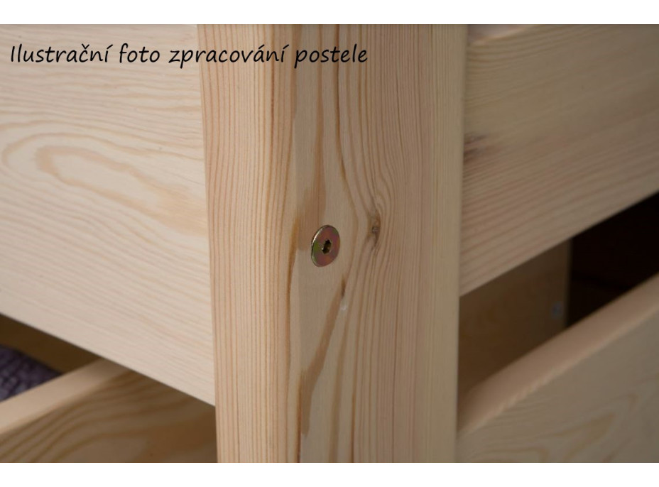 Detská domčeková posteľ z masívu borovice ASHER so šuplíkmi a prístelkou - 200x90 cm - prírodná borovica