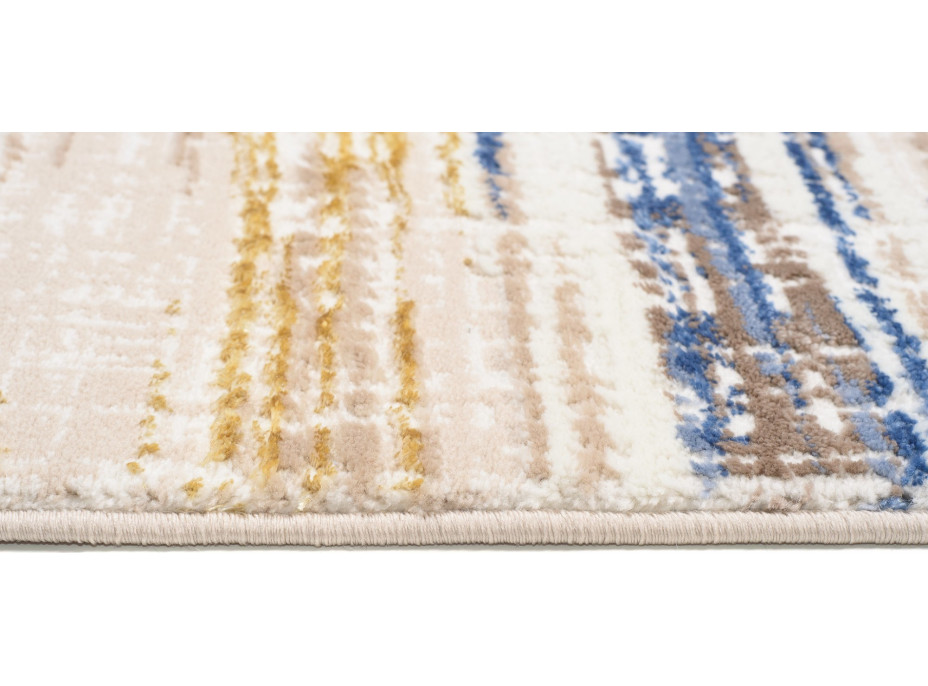 Kusový koberec ASTHANE Layers - biely/tmavo modrý/hnedý