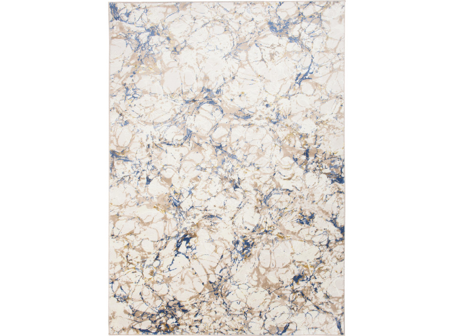 Kusový koberec ASTHANE Pulp - bílý/tmavě modrý/hnědý