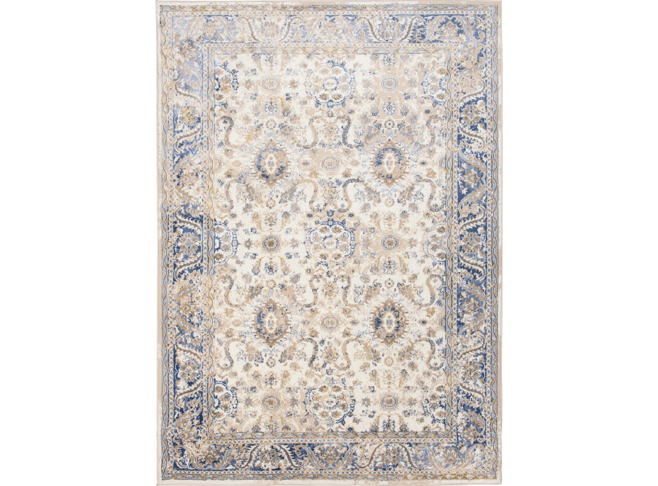 Kusový koberec ASTHANE Classic - biely/tmavomodrý/hnedý