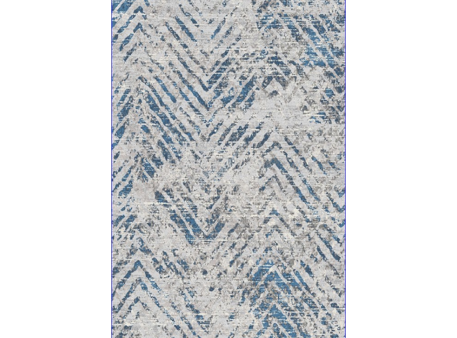 Kusový koberec SKY Zig zag - šedý/modrý