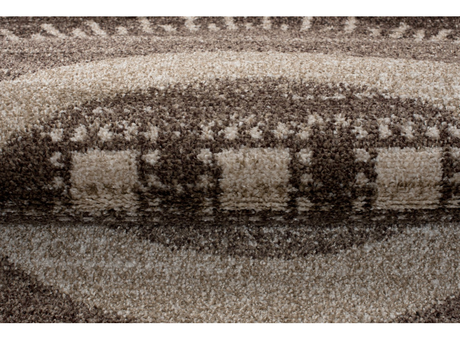 Kusový okrúhly koberec SARI Outline - tmavo béžový