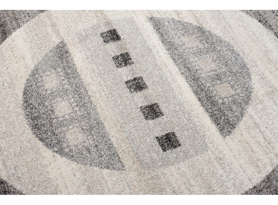Kusový okrúhly koberec SARI Outline - čierny/sivý
