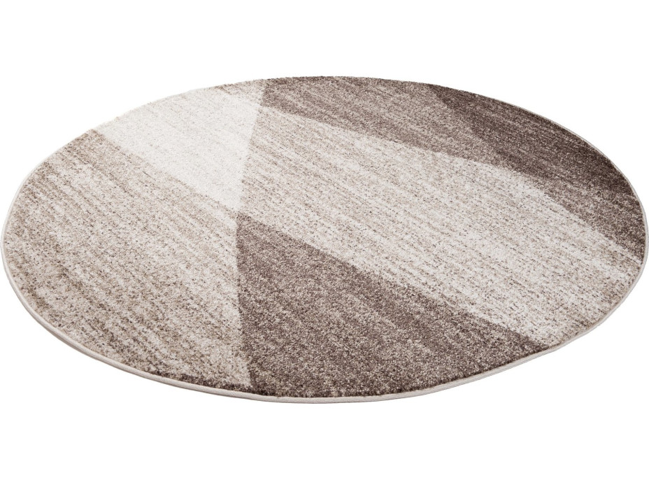 Kusový okrúhly koberec SARI Fusion - béžový/hnedý