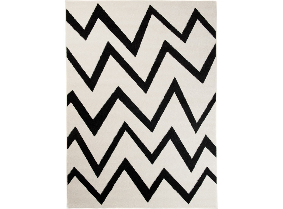 Kusový koberec MAROKO Scrawl - biely/čierny