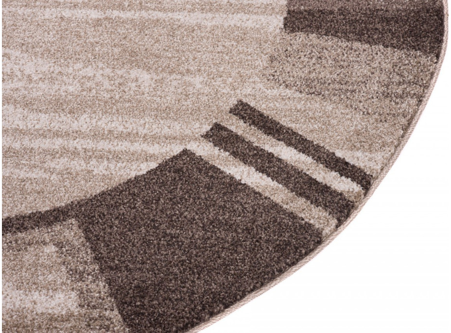 Kusový okrúhly koberec SARI Form - tmavo béžový