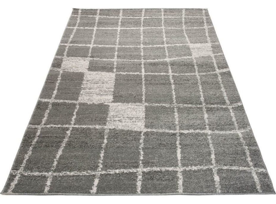 Kusový koberec SARI Grid - šedý