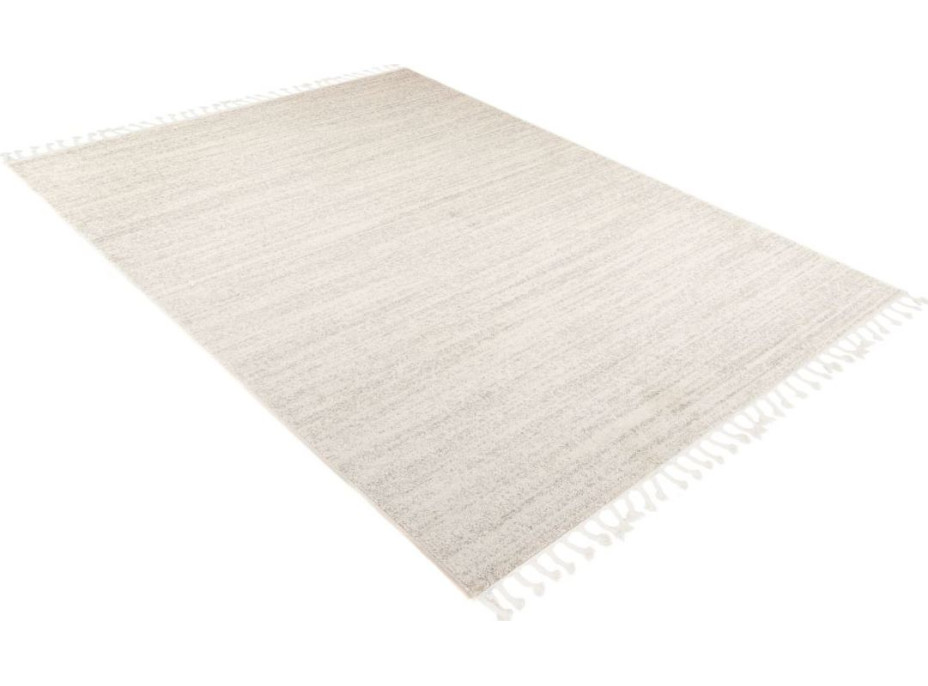 Kusový koberec s třásněmi SARI Mono - krémový