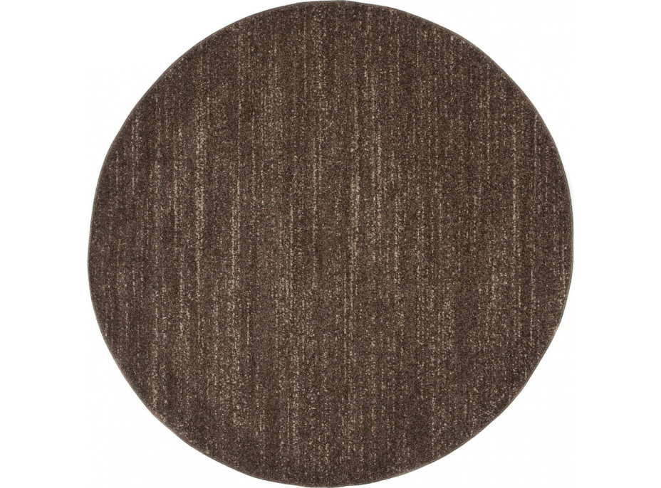 Kusový okrúhly koberec SARI Mono - tmavo hnedý