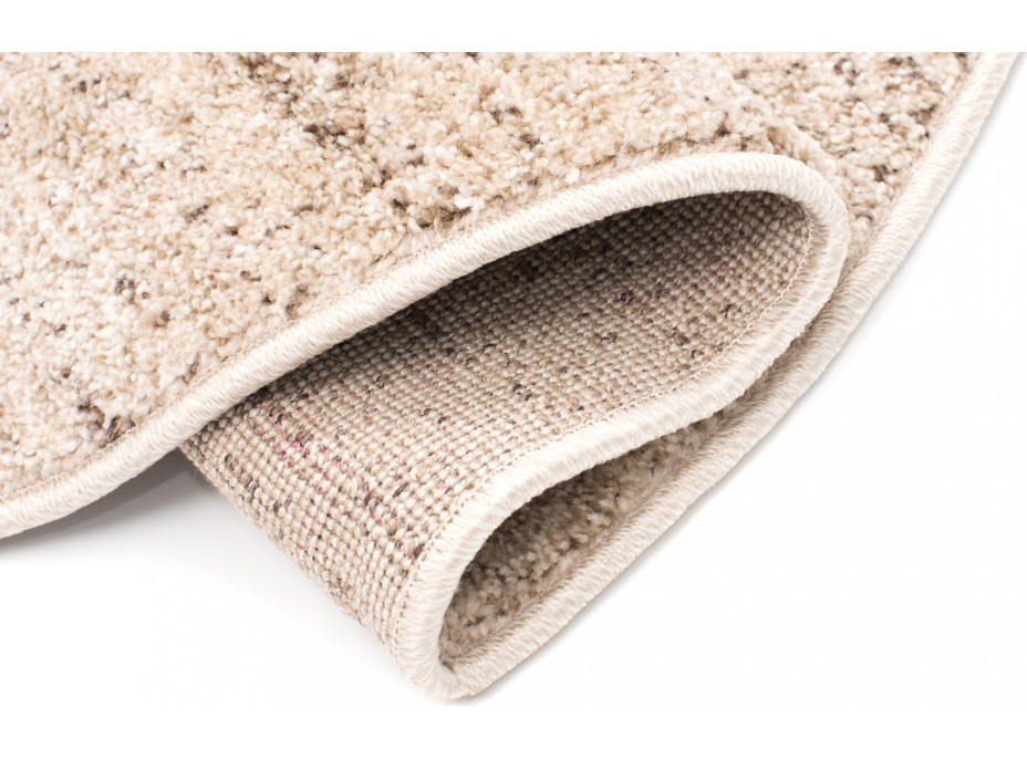Kusový okrúhly koberec SARI Mono - krémový/hnedý