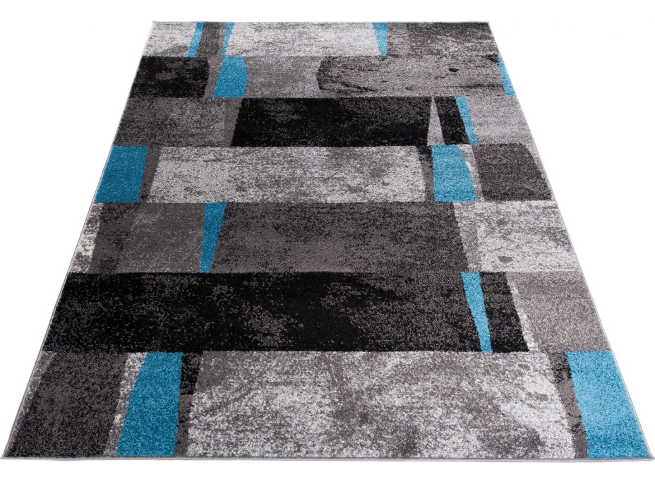 Kusový koberec JAVA Modern - šedý/modrý