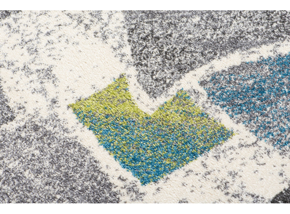 Kusový koberec JAVA Fragment - krémový/modrý/žltý