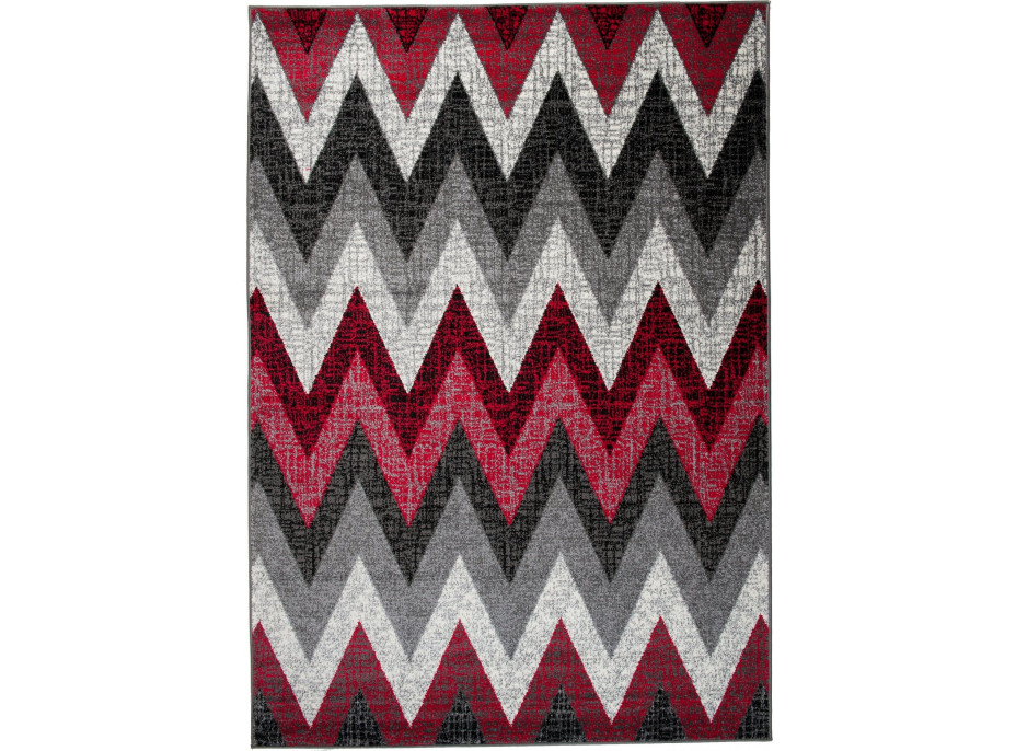 Kusový koberec JAVA Cik cak - šedý/červený