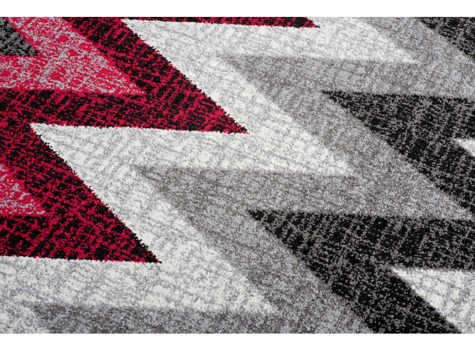 Kusový koberec JAVA Cik cak - šedý/červený