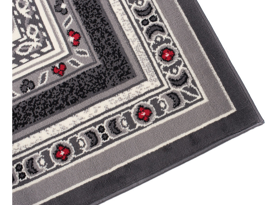 Kusový koberec TAPIS Rim - sivý/červený